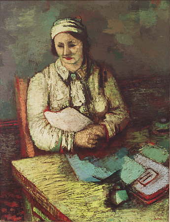 Woman at a table