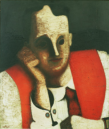 Man leaning on his elbow